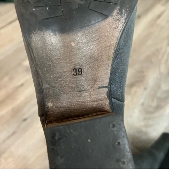 Gray Leather Ankle Boots - Picture 3 of 4